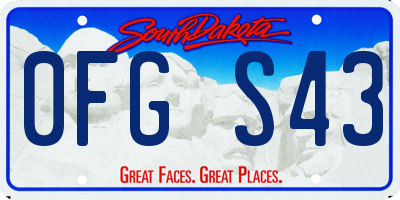 SD license plate 0FGS43