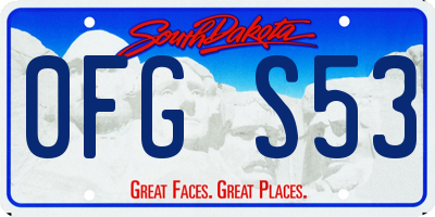 SD license plate 0FGS53