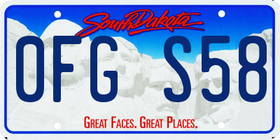 SD license plate 0FGS58
