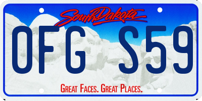 SD license plate 0FGS59