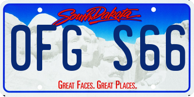 SD license plate 0FGS66