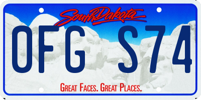 SD license plate 0FGS74