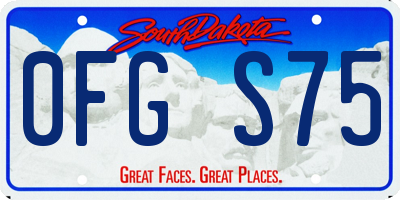 SD license plate 0FGS75