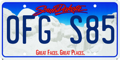 SD license plate 0FGS85
