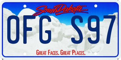 SD license plate 0FGS97