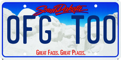 SD license plate 0FGT00