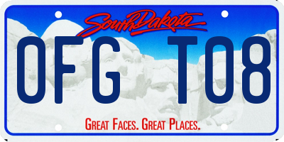 SD license plate 0FGT08