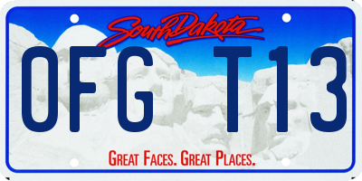 SD license plate 0FGT13