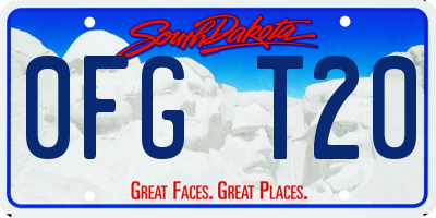 SD license plate 0FGT20