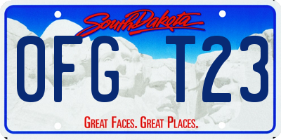 SD license plate 0FGT23