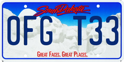 SD license plate 0FGT33