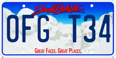 SD license plate 0FGT34