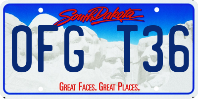 SD license plate 0FGT36