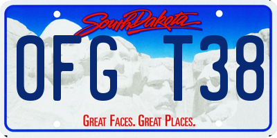 SD license plate 0FGT38