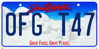 SD license plate 0FGT47
