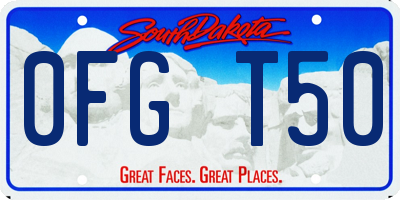 SD license plate 0FGT50