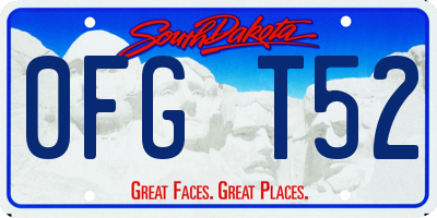 SD license plate 0FGT52