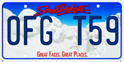 SD license plate 0FGT59