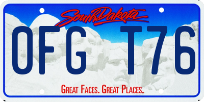 SD license plate 0FGT76