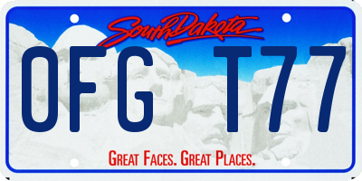 SD license plate 0FGT77