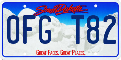 SD license plate 0FGT82