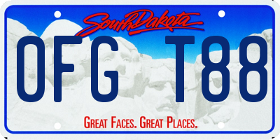 SD license plate 0FGT88