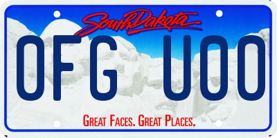 SD license plate 0FGU00