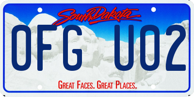 SD license plate 0FGU02