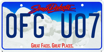 SD license plate 0FGU07