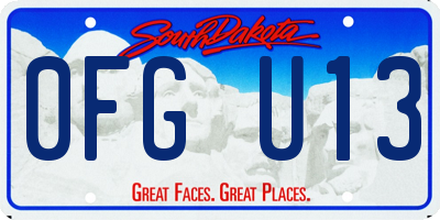 SD license plate 0FGU13