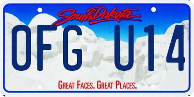 SD license plate 0FGU14