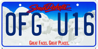 SD license plate 0FGU16