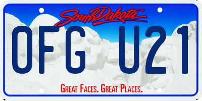 SD license plate 0FGU21