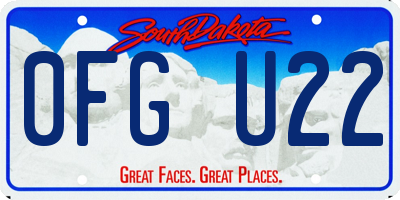 SD license plate 0FGU22