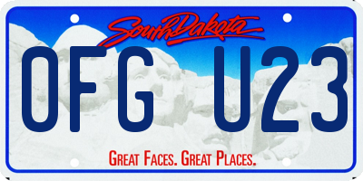 SD license plate 0FGU23