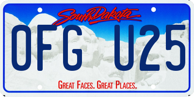 SD license plate 0FGU25
