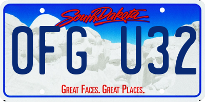 SD license plate 0FGU32
