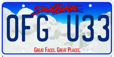 SD license plate 0FGU33