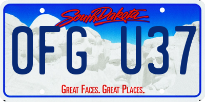 SD license plate 0FGU37