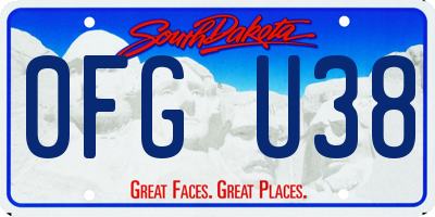 SD license plate 0FGU38
