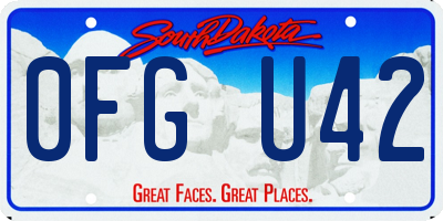 SD license plate 0FGU42