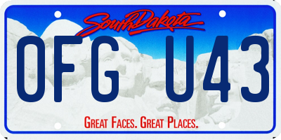 SD license plate 0FGU43