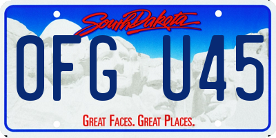 SD license plate 0FGU45