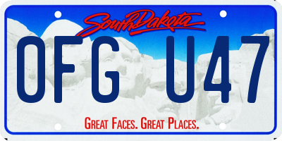SD license plate 0FGU47