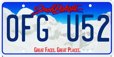 SD license plate 0FGU52