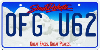 SD license plate 0FGU62