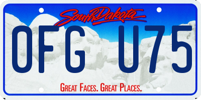 SD license plate 0FGU75