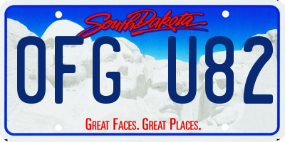 SD license plate 0FGU82