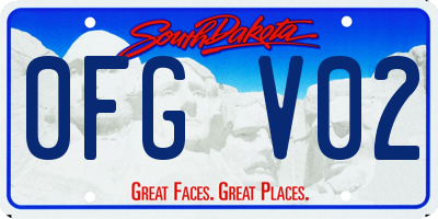 SD license plate 0FGV02