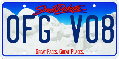SD license plate 0FGV08